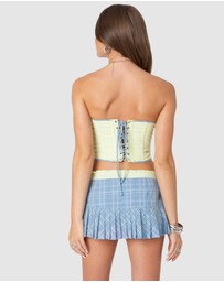 EDIKTED - Kayleigh Contrast Pinstripe Corset