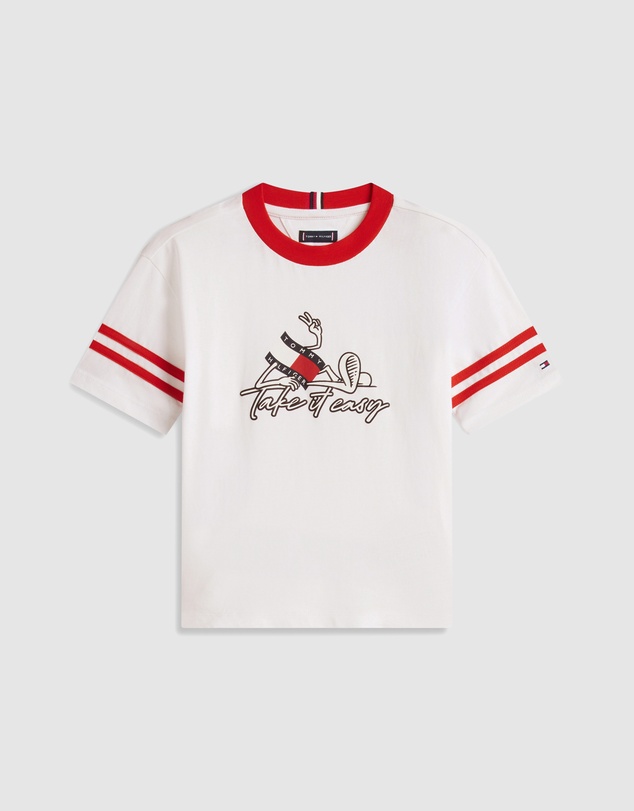 Tommy Hilfiger - Wavy Flag Graphic T-Shirt And Sweat Shorts Set - Kids