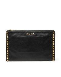 Pre-Loved by Azura Reborn - Pre-Loved Studded Leather Zip Clutch