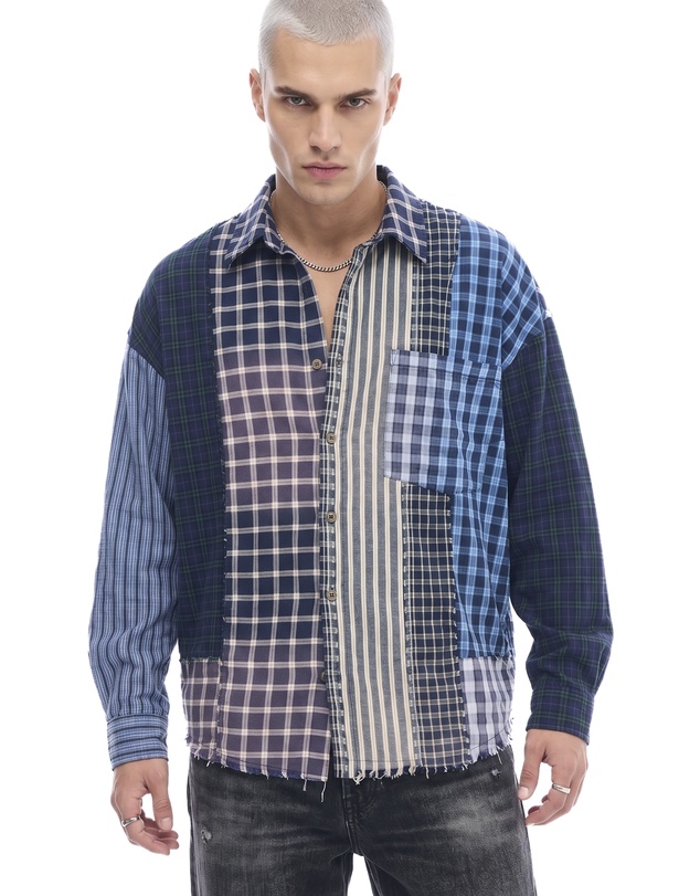 THE TALES - The Tales Patchwork Check Stripe Shirt