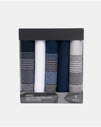Henry Bucks - HENRY BUCKS Luxury Cotton Handkerchiefs 5 Pack MULTI
