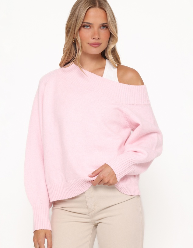 Petal & Pup - Ailis Off Shoulder Sweater - Pink