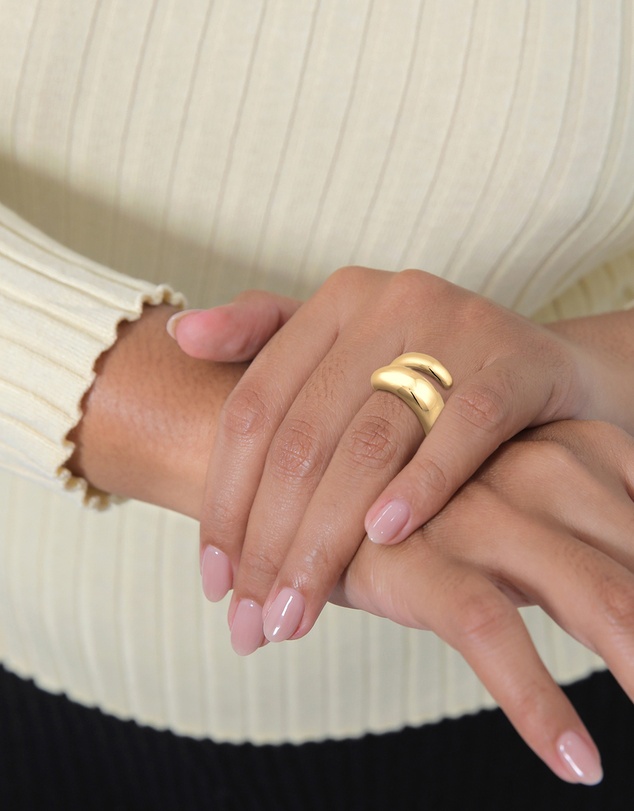 Elli Jewelry - Ring Wrap 925 Sterling Silver Gold-plated