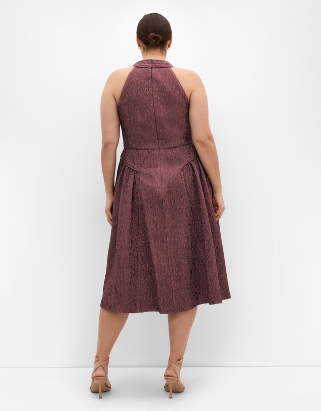 City Chic - Halter Jacquard Midi Dress