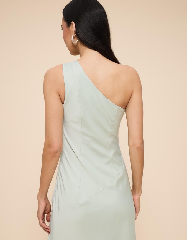 CHANCERY - Hallie Satin One Shoulder Drape Maxi Dress