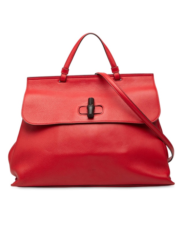 Pre-Loved by Azura Reborn - Pre-Loved Large Leather Bamboo Daily Satchel