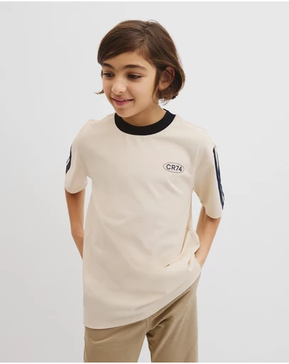 Country Road - Teen Australian Cotton Relaxed Stripe Detail T-shirt