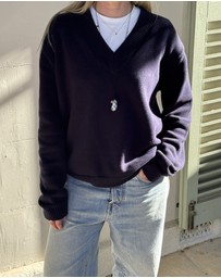 Dazie - Zara V-Neck Cotton Knit Jumper