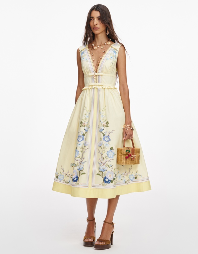 Self Portrait - Floral Cotton Midi Dress