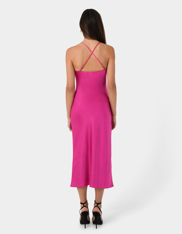 Forcast - Samaya Satin Midi Dress