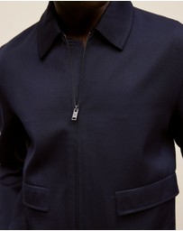 Trenery - Twill Pocket Detail Zip Jacket in Navy