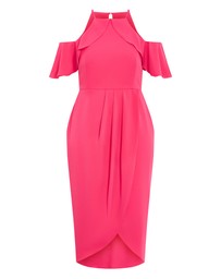City Chic - Love Siren Ruffle Shoulder Dress