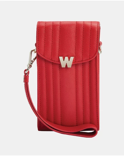 Wolf - Wolf Mimi Phone Case with Wristlet & Lanyard Red