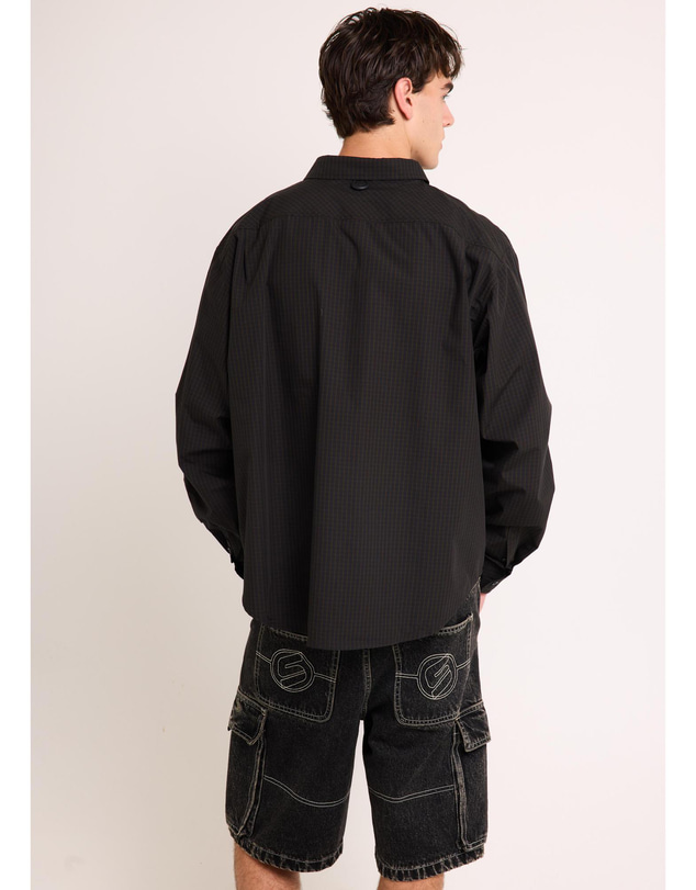 Black Noise White Rain - Oliver Tech Long Sleeve Shirt