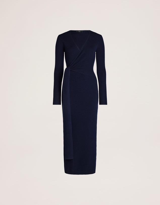 SABA - Elle Wool Blend Wrap Knit Dress