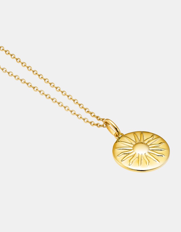 Zoe Olivia - 14K Gold Vermeil Medallion Sun Necklace