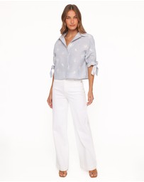 Petal & Pup - Floriana Tie Sleeve Shirt - Blue Stripe