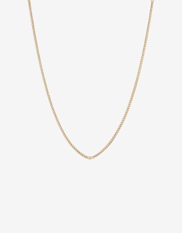 Michael Hill - Diamond Accent Curb Chain Necklace in 10kt Yellow Gold