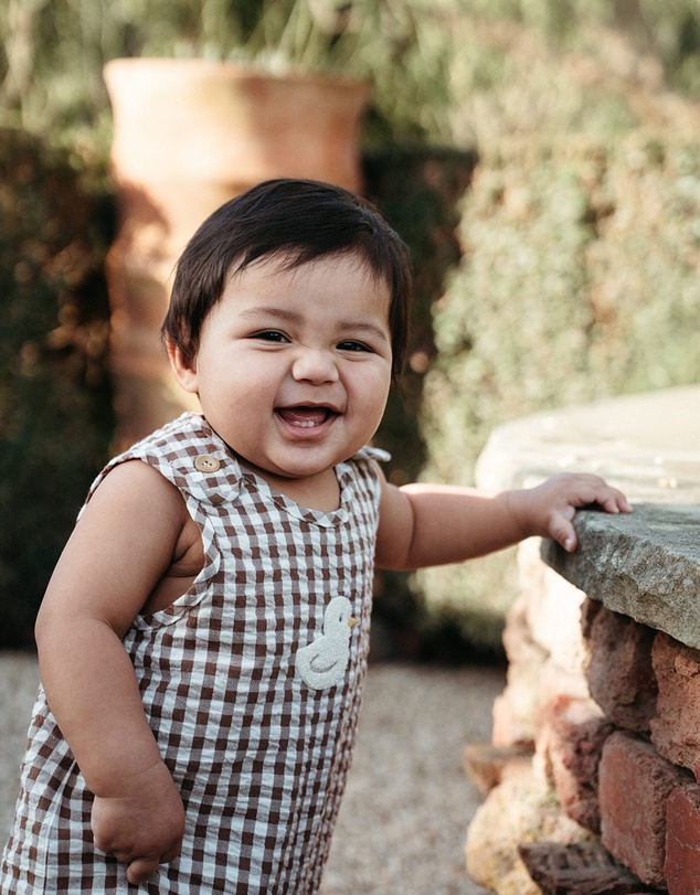 Purebaby - Gingham Romper-Kids-Babies