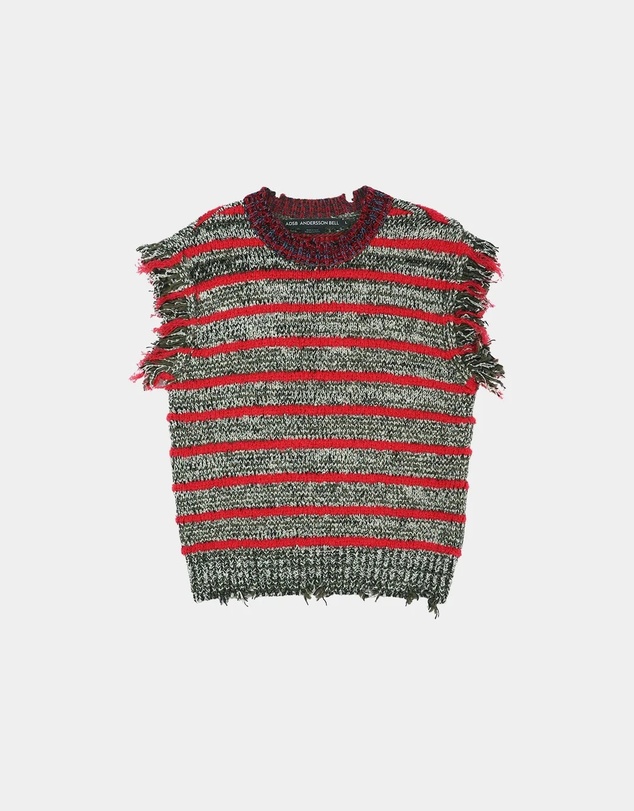 Andersson Bell - Fringe Stripe Wool Crew-Neck Vest