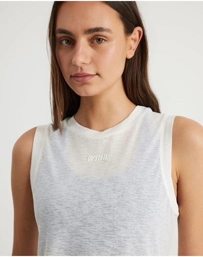 Upstate - Sheer Sport Mesh Tank - Vintage White