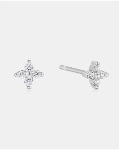 Ania Haie - Silver Four-Petal Stud Earrings