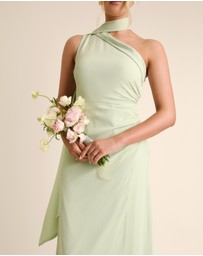 Six Stories - One Shoulder Neck Tie Chiffon Bridesmaid Dress