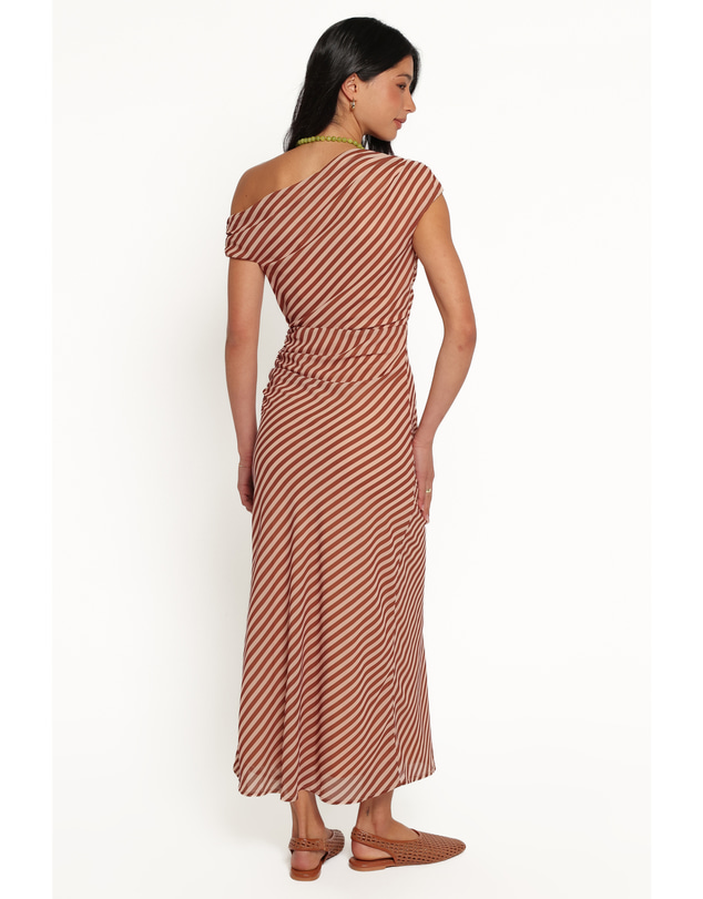 Petal & Pup - Jovita Midi Dress - Brown Stripe