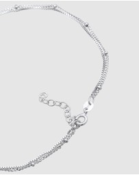 Elli Jewelry - Anklet Layer Look Ball Links in 925 Sterling Silver