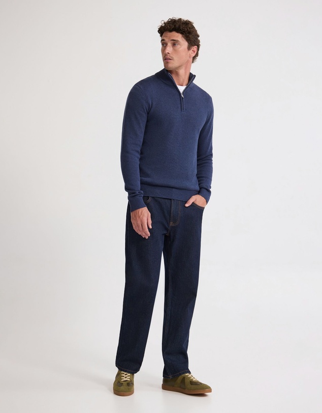 Oxford - Robert Zip Neck Knit Pullover
