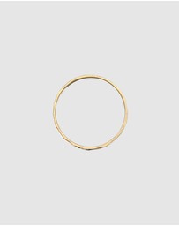 Kuzzoi - ICONIC EXCLUSIVE - Ring Band Basic Hammered in 375 Yellow Gold
