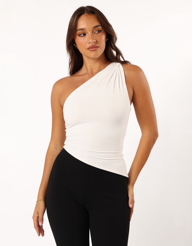 Petal & Pup - Samantha One Shoulder Top - White