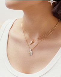 Ania Haie - Gold Gold Shell Pearl Cross Charm