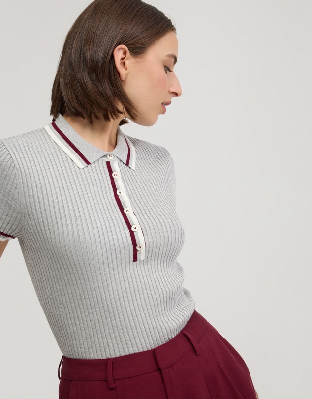 Oxford - Pascale Rib Polo Top