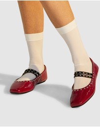 Rollie - Ballet MJ Square Toe Stud Flat