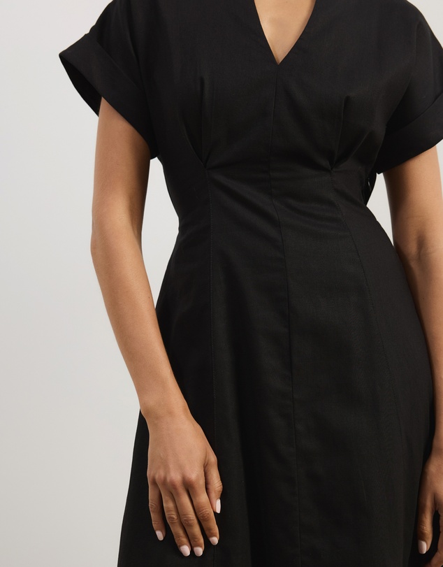 Atmos&Here - Jaci Linen Blend A-Line Shift Midi Dress