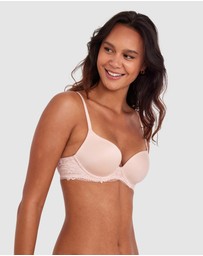 Bras N Things - Body Bliss Lace Contour Plunge Bra - Blush Pink