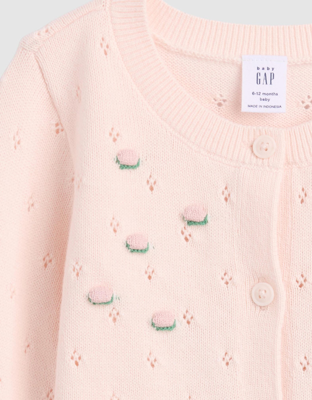 GAP - LS Floral Pointelle Cardi Sweat Pants Set - Babies