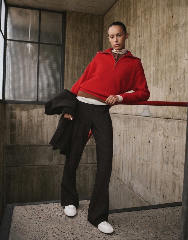 M.N.G - Sweater With Contrasting Zip Collar