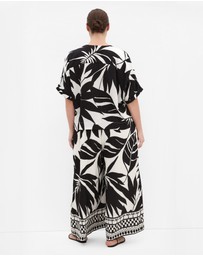 City Chic - Plus size Oasis Print Shirt - black