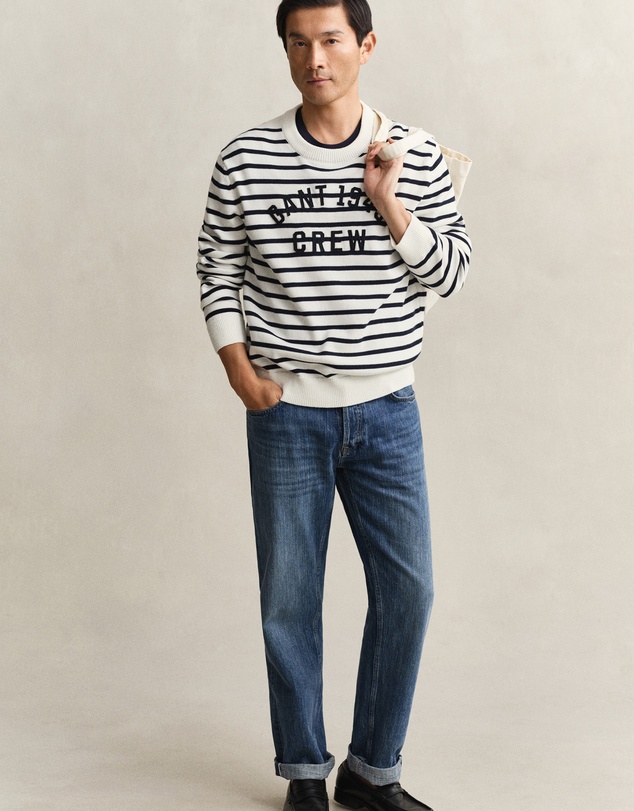 Gant - Breton Stripe Graphic Crew Neck