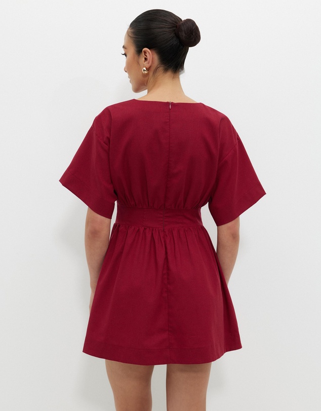 Calli - Glehn Linen Blend Mini Dress
