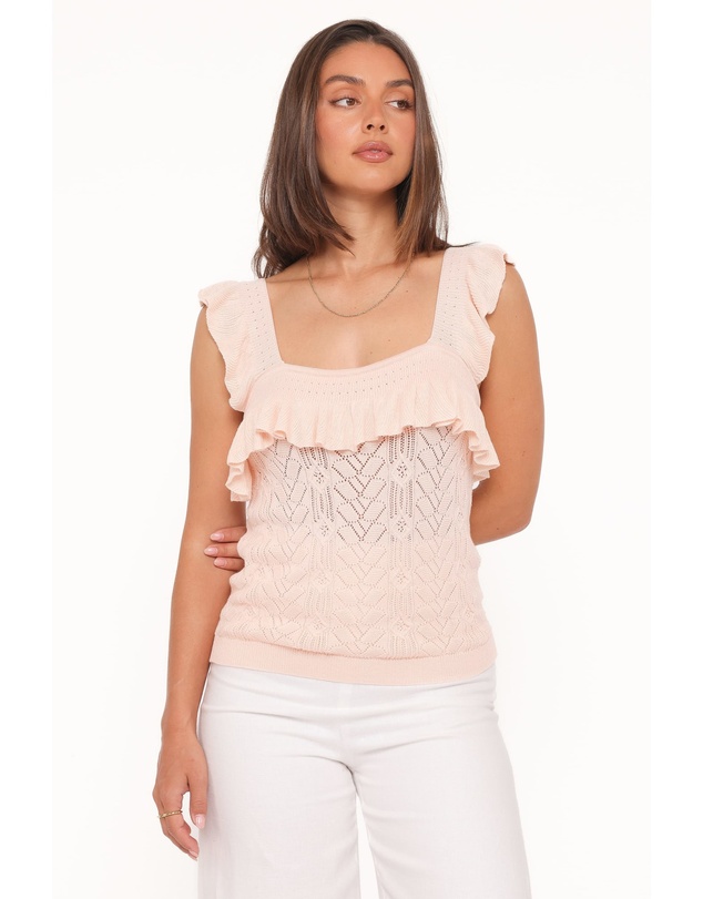 Petal & Pup - Felicia Lace Pointelle Top - Pale Pink