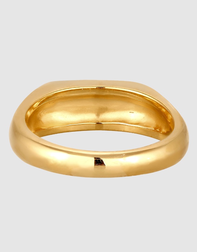 Kuzzoi - ICONIC EXCLUSIVE - Enamel Signet Ring in Gold-Plated 925 Sterling Silver