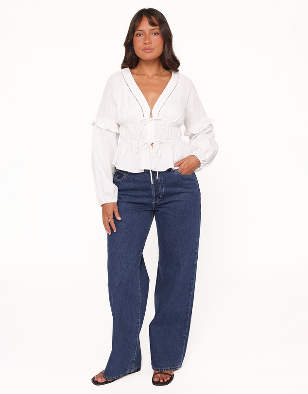 Petal & Pup - Jewel Tie Top - White
