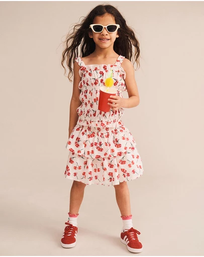 Huxbaby - Cherry Tiered Skirt - ICONIC EXCLUSIVE - Babies-Kids