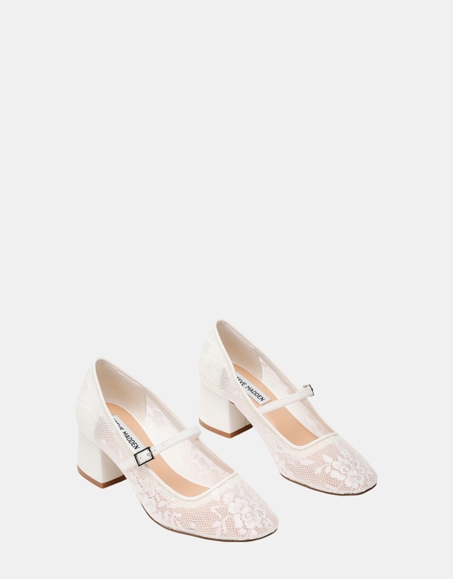 Steve Madden - Hawke-L White Lace Heels