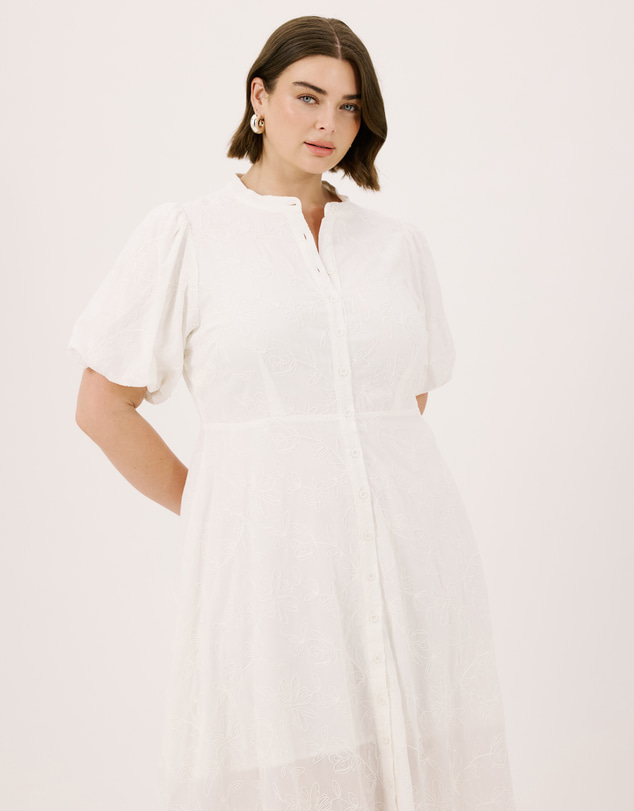Atmos&Here Curvy - Pippa Puff Sleeve Midi Dress