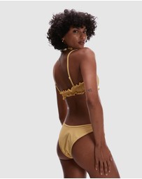 TOPSHOP - Miami Frill High Leg Brief Bikini Bottoms