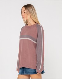 Rusty - White Lines Two Crew Neck Knit